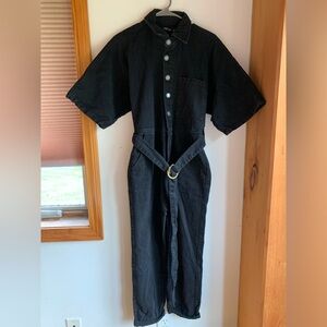 Nasty Gal Denim Tie Waist Boilersuit